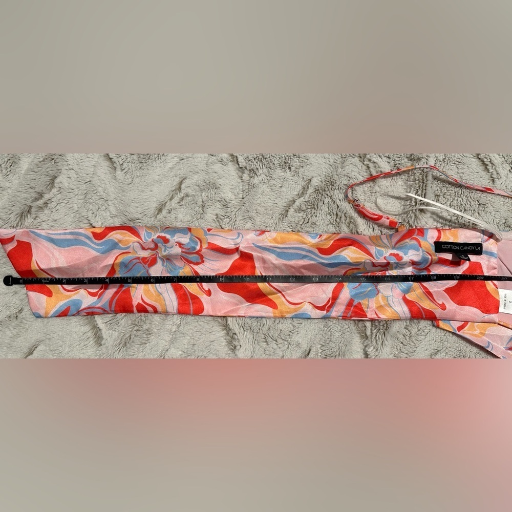 Cotton Candy LA Multicolor Abstract Bandeau Bow Tie Top - Picture 6 of 10